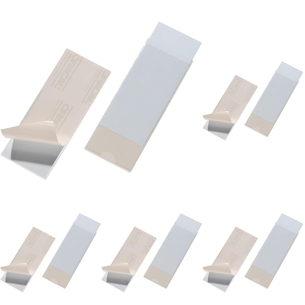 Durable Tasca adesiva Pocketfix, cartellini prezzi con inserto in cartoncino, porta prezzi, 154 x 62 mm, trasparente, 10 pezzi, 807519 (Confezione da 5)
