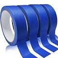 4PCS Premium Blue Painters Tape, Paint Tapes, Masking Tape for DIY Crafts & Arts, Painting Tape with Adhesive Backing, Easy Removal Painter's Wall Paper for Decoration, Labeling, Home (0.94IN*65FT)