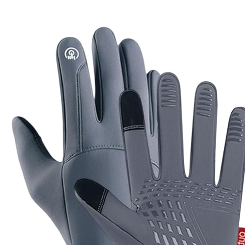 Winter Warm Gloves Non Slip Thermal Gloves for Working Driving Outdoor Hiking Touchscreen Waterproof- Large Gray4