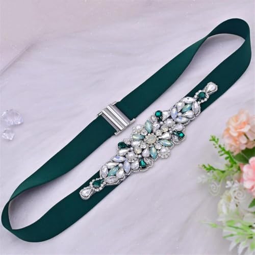 Women's Stretch Evening Dress Belt, Rhinestone Wedding Party Belt, Handmade Prom Accessory2
