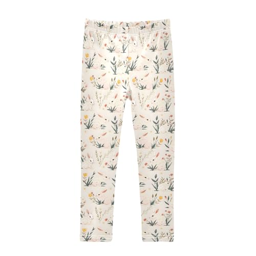 Rabbit and Grass Girls Leggings Kids Yoga Pants Athletic Tights Pants 4-10 Years