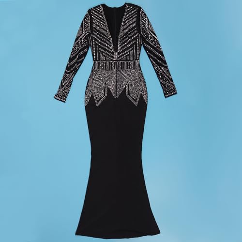 Image of Nagfar Women Rhinestone Sequin Birthday Party Sexy New Year Formal Dress