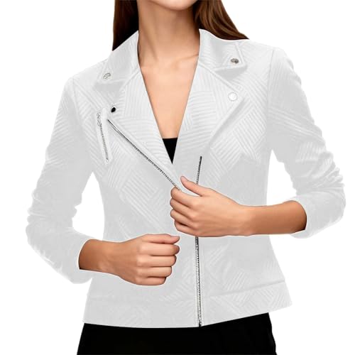 Chaqueta de piel sintética premium para mujer cazadora corta acabado cuero vegano exclusivo