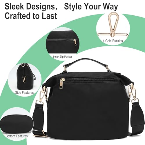 Women's Crossbody Bag - Soft Cloth Shoulder Bag, Lightweight Waterproof Purse, Stylish Slash-Proof Casual Bag3