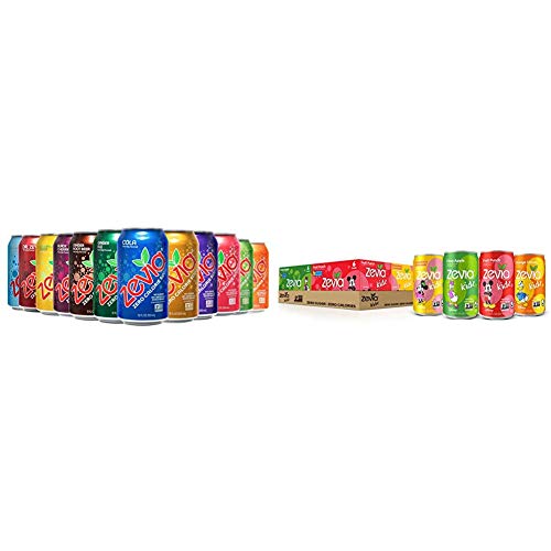 Zevia Zero Calorie Soda, Rainbow Variety Pack, Naturally Sweetened Soda, (24) 12 Ounce Cans; Cola, Ginger Root Beer & Kidz Sparkling Drink, Variety Pack, 7.5 Ounce Cans (Pack Of 24) #TOP20