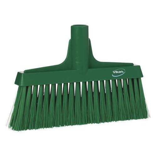 Image of Vikan 31042 10-1 /4 inch Polyester Bristle Polypropylene Block Fine Sweep Floor Broom Head, Green