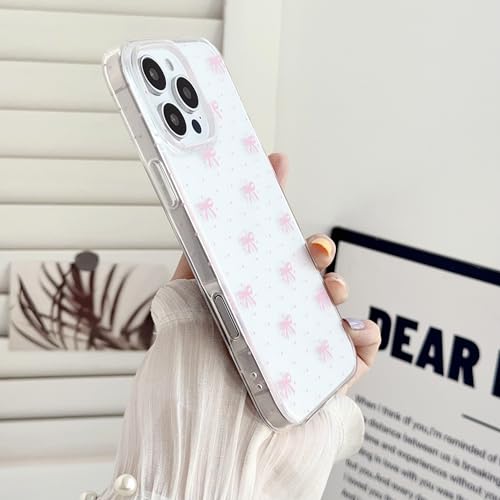 OWLSTAR Compatible with iPhone 16 Pro Max Case Clear Pink | Cute Bow Ribbon Polka Dot Slim Protective Phone Cover for Women Girls Girly by OWLSTAR - Used condition - Image 6