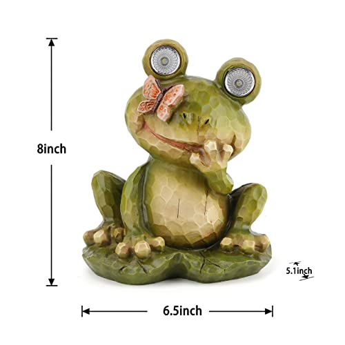 Smadeer Frog Statue For Garden Decoration,Outdoor Garden Sculptures & Statues With Solar Powered Light For Patio Yard Porch Lawn Backyard Decor,Animal Frogs Figurines And Statues Outside #TOP1