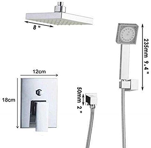 Ensemble de douche anti-calcaire à cascade LED et robinet mitigeur mural - 4