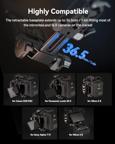 Image of SmallRig V-Mount Battery Plate, V Lock Battery Mounting Plate with 1 /4 inch-20 & 3 /8 inch-16 Threaded Holes, L-Shape Compact & Foldable Tool-Free V Mount Battery Plate for DSLR Camera, Gimbals & Tripod - 4505