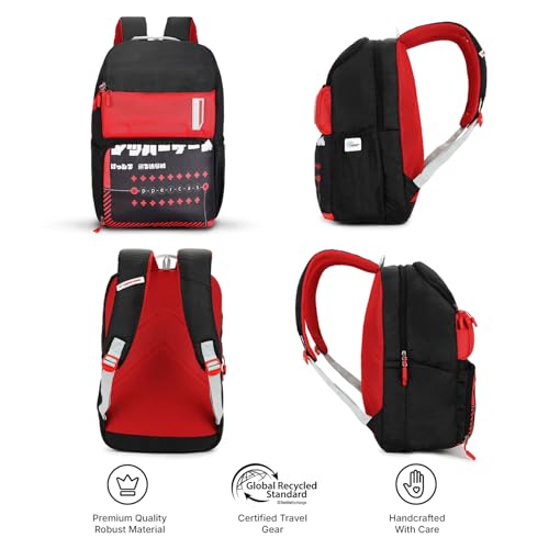Image of uppercase Campus School Backpack | Well-Padded, Double Compartment with File Sleeve, Organizers, Side Bottle Pocket | For Boys & Girls | 500 Days Warranty