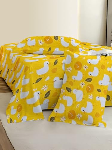 Image of Weave & Decor Cotton Feel Kids Bedsheet Double Bed 90x90 inches, Soft Fabric, Includes 2 Pillow Covers 20x30 inches