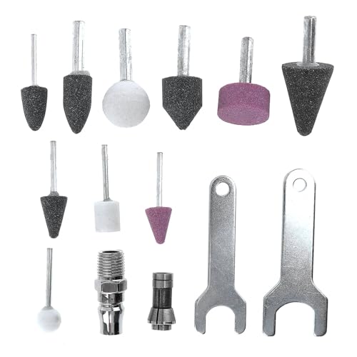 COKYIS Air Grinders 1/4 Inch Large Pneumatic Grinding Machine Mold Air Compressor Die Grinder Tool with 14pcs Rotary Tool Kit