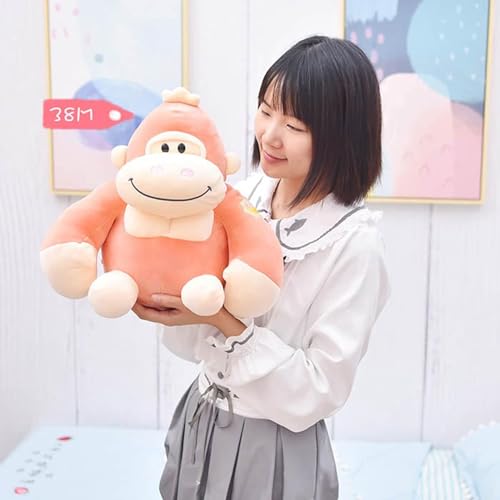 Image of A Little Swag Cute Peach Gorilla Stuffed Toys - 25 cm Animal Figure Plush Teddy Bear for Boys, Girls, Kids, Birthday Gift, Car Hanging, Home Decor