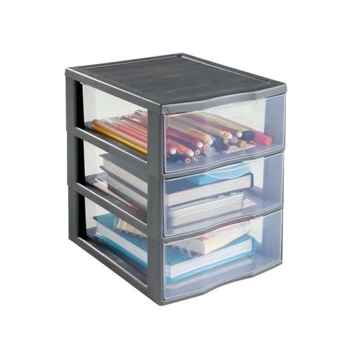 Sundis Orgamix 3T Cassettiera plastica, Grigio, A5 / 3 cassetti
