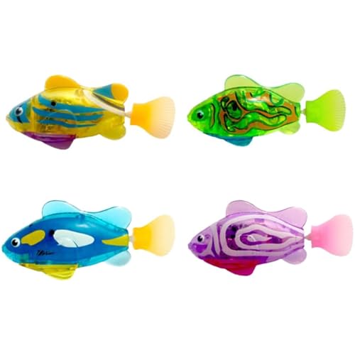 Delmkin Robot Fish 4 Pack Reutilizable Robot Fish Robot Eléctrico Pez Flotante Juguete para Niños (Combinación 1)