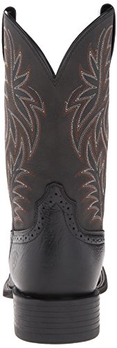 Ariat Mens Sport Wide Square Toe Western Boot Black Deertan/Black 9 Wide #TOP2