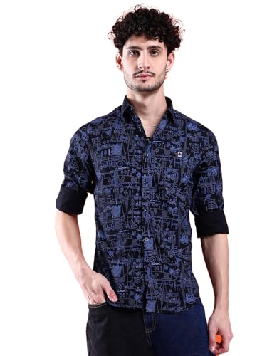 The Indian Garage Co Camisa ajustada para hombre, negro, 48