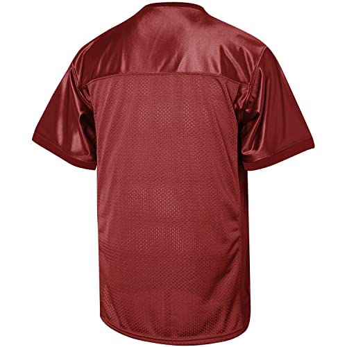 Blank Football Jersey,90S Hip Hop Sports Mesh Practice Plain Football Shirt(Claret, Large) #TOP2