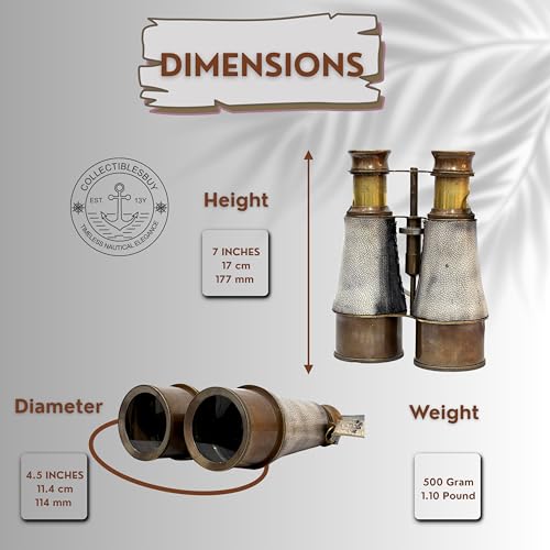 Binoculares de Latón con Estuche de Cuero Victorian Marine miniatura 2