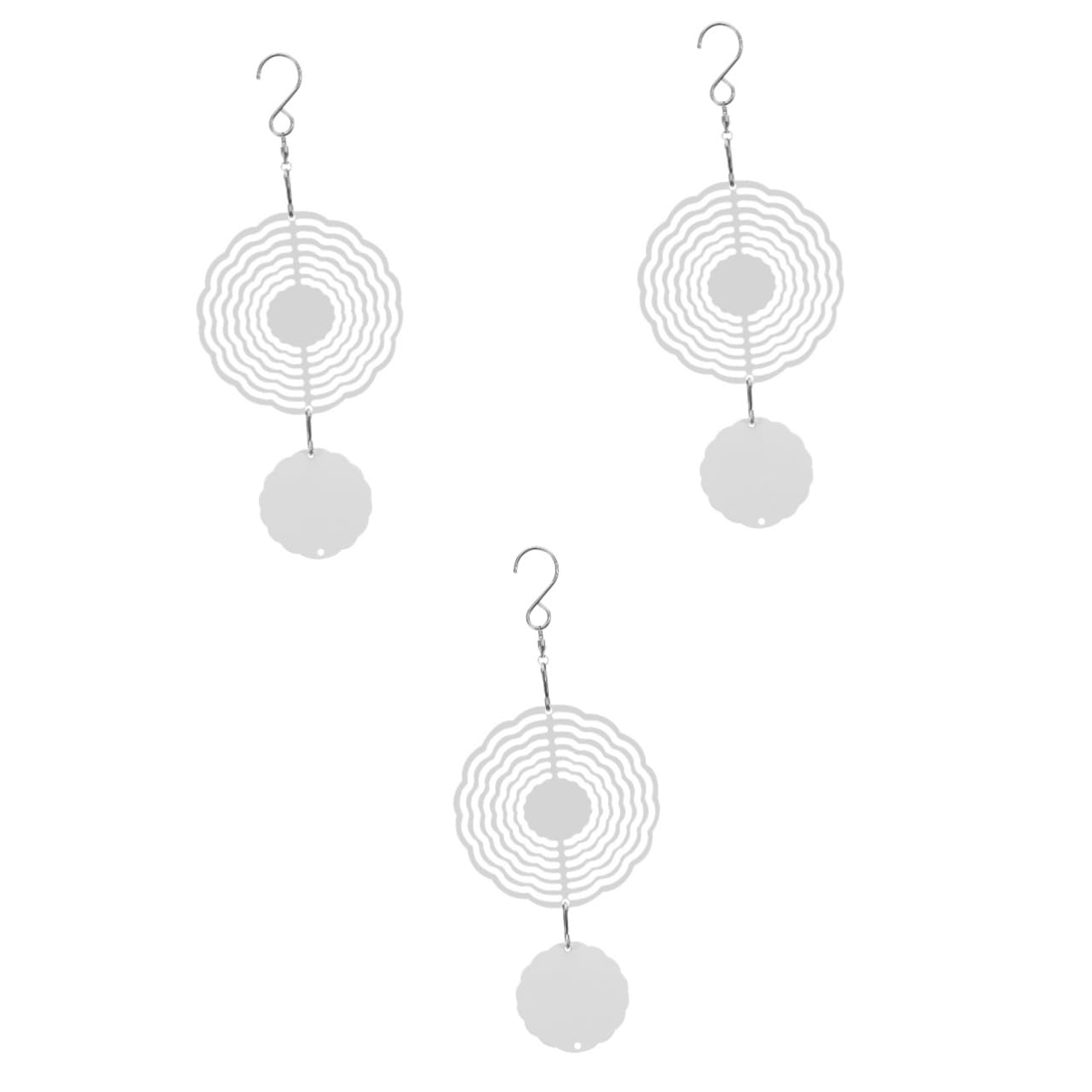 Toyvian 5 Stück Aluminium Rotierender Windspiel Hängendes Windspiel Aus Türdekoration Deko - -Dekoration Outdoor- Sublimationsspinner Aluminium Weiß