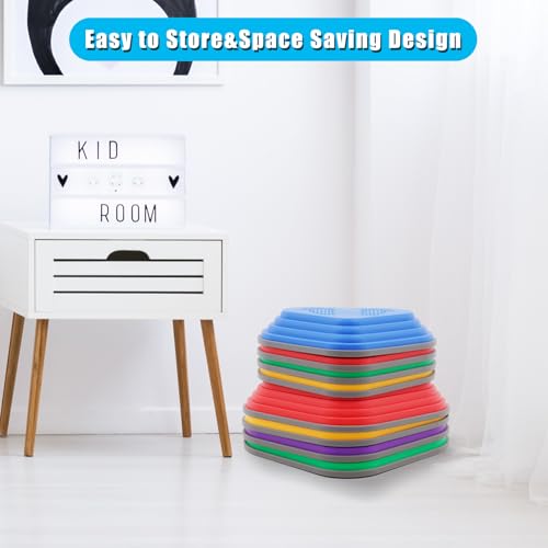 Balanciersteine für kinder,8 Stück Sensorische für Kleinkinder zur Förderung des Gleichgewichts und der Koordinationsfähigkeiten,Stapelsteine Set für Schulen,Kitas & Therapiezentren (Klassisch)