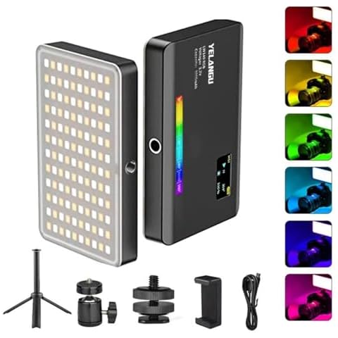 YELANGU 140 RGB LED Video Light W140 Camera Light Full Color Dimmable 2500-9000K Fill Light, for Live Vlog Photography Camera Photo Studio Lamp (140RGB-3) Cover