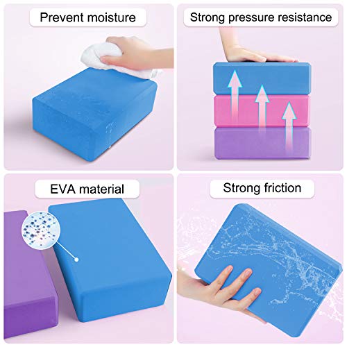 image for YHmall Yoga Block High Density EVA Foam Brick Supportive Latex-Free So