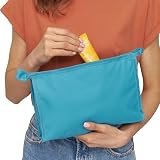 noTrash2003 Kulturtasche 28 x 18 x 8,5 cm Torba kosmetyczna z zamkiem błyskawicznym w 6 kolorach, składana, lekka torba na podróż lotniczą i urlop, królewski błękit, Nowoczesny
