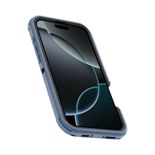 Image of OtterBox iPhone 16 Pro Max (Only) Defender Series MagSafe Case - Stonewash (Blue & Black) - Built-in Magnets - Screenless - Rugged & Durable - with Port Protection