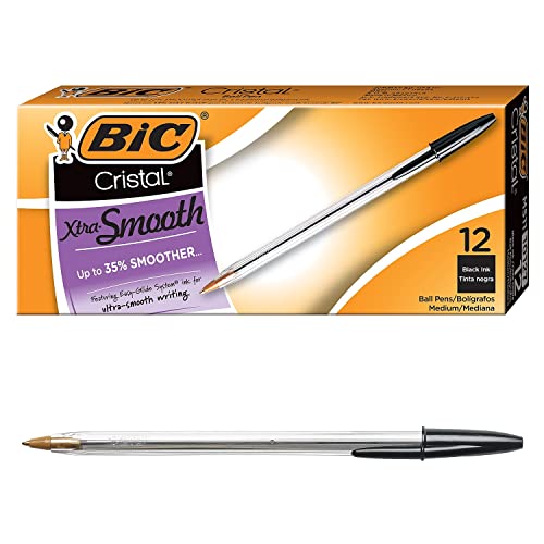 BIC Cristal Xtra Smooth Black Ballpoint Pens