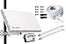 AC Wand  günstig Kaufen-sky vision Flat Twin LNB Satelliten Flachantenne für 2 Teilnehmer inkl. Wand- + Masthalterung + SATFINDER + 20m Kabel + Zubehör. Camping Set. Beste Empfangswerte für HD, Full HD, 4K UHD, 8K TV