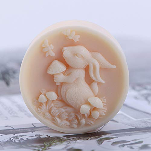 Molde de conejo 3D de silicona para hacer velas hechas a mano y jabón 3