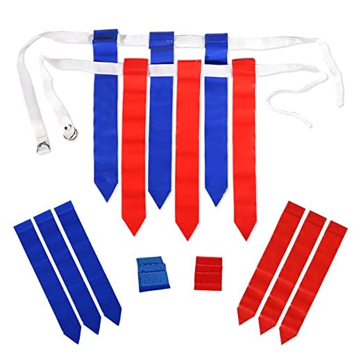 WYZworks 12 Player 3 Flag Football Set - 12 Belts with 36 Flags [ 18 RED & 18 Blue Flags ]