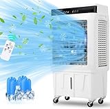 2100 CFM Swamp Cooler, 8.4 Gallon Evaporative Air Cooler with Remote Control, 3 Speeds, 12h Timer, 3-In-1 Swamp Cooler Air Conditioner, Portable Air Cooler Fan for Indoor Room Garage Outdoor Patio