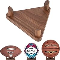 SDFLKAE Ballständer Holz, Standfester Holz Ballhalter Bälle Präsentieren, Stabil Ball Halterung, Ball Ständer, Ballhalterung Stehend für Football Basketball Rugby Ball Aufbewahrun, Kugelständer