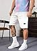 JMIERR Mens Cotton Sweat Shorts with Pockets Workout Lounge Jogger Athletic Shorts 7 inch Inseam Workout Shorts Men, US40(2XL), A White