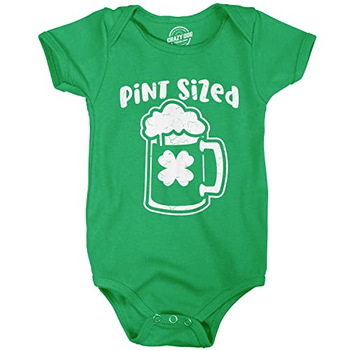 Crazy Dog T-Shirts Pint Sized Baby Bodysuit Funny St Patricks Day Jumper For Infants - Main Image