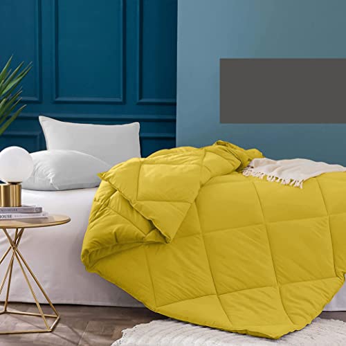 Image of Filbert - 400 GSM Microfiber Rajai Double Bed Comforter, Super Soft Heavy Double Bed Blanket for Winter Diamond Stitch (90 inch x 100 inch Inches /228cm x 254cm) - Comforter Double Bed|Gold Yellow