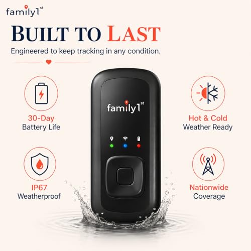 Image of Family1st Portable Automobile GPS Trackers for Vehicles, Cars, Loved Ones, Real Time Tracking App, Up to 30 Days Battery Life, Hidden Tracking for Theft Protection & Subscription Needed.