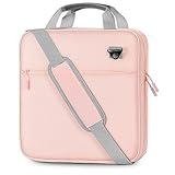 MoKo Zipper Binder, 2 Inch 3 ring Binder with Zipper,500 Sheets Capacity Zipper Binder with Shoulder Strap & Handle,Multi-Pocket Zipper Binder Organizer for Middle School, Pink & Gray