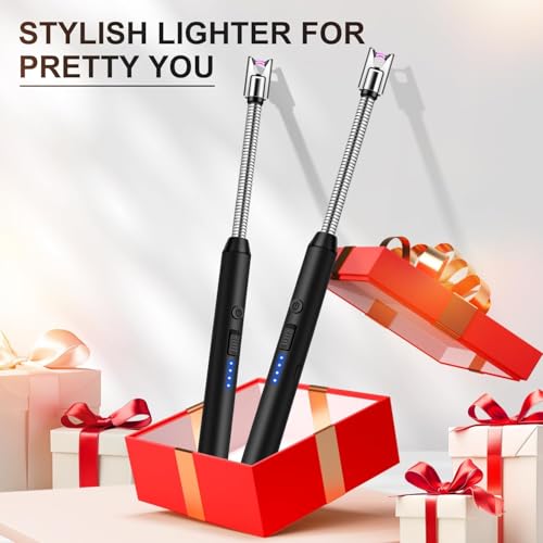Image of Rechargeable Electric Gas Lighter with 360 Flexible Neck | Windproof Plasma Arc USB Lighter for Gas Stove, Candles & Pooja | Smart Kitchen Gadget for Smart Peoples