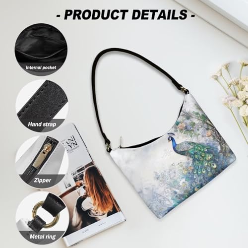 Image of Handbag for Women Leather Underam Shoulder Bag with Zipper Fashion Work Purse Waterproof Travel Wallet