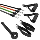 Resistance Exercise Bands :: Rubber Stretch Fitness Training Band Set Comes with Leg Straps, Handles & Door Anchor :: Includes Bonus E-Book