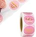 500Pcs Pink Thank You Sticker Envelope Seal Scrapbook Sticker Pink Heart Cute Round Stationery Label Labels and