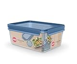 Emsa Clip & Close Eco Frischhaltedose, 3,7 L, Öko-Design, auslaufsicher, hygienisch, mikrowellen-/gefrier-/spülmaschinengeeignet, BPA-frei, Blau, N1171600