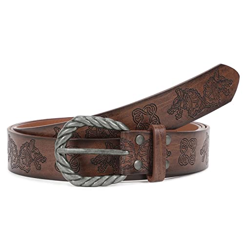 WHIPPY Mittelalter Kunstledergürtel Wikinger Leder Gürtel für Herren...