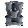 MamboCat Geranio Kolompot etages plantentoren I stapelbare plantenpotten op onderzetters met wielen I kruidentoren I…