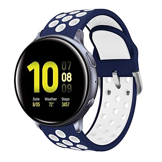 Syxinn, kompatibel med armband, Galaxy Watch Active/ Active2 40 mm/ 44 mm/ Galaxy Watch 4/ 4 Classic/ Galaxy Watch 3, 41 mm armband, 20 mm, silikon armband för Galaxy Watch 42 mm/ Gear Sport/ S2 Classic