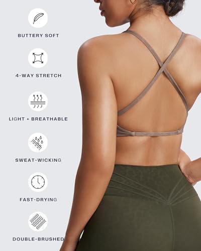 Image of Aoxjox Women's Workout Sports Bras Fitness Metamorph Sienna Twist Bra Yoga Crop Tank